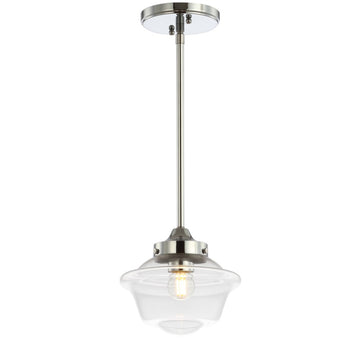 Kurtz School House Adjustable Drop Metal/Glass LED Pendant - JONATHAN Y